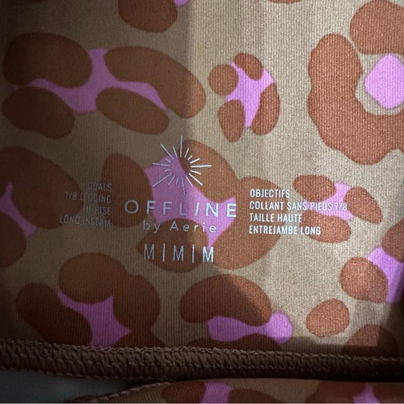 Offline By Aerie Goals 7/8 Legging Hi Rise Long Inseam Size Medium Leopard Print - Picture 6 of 10